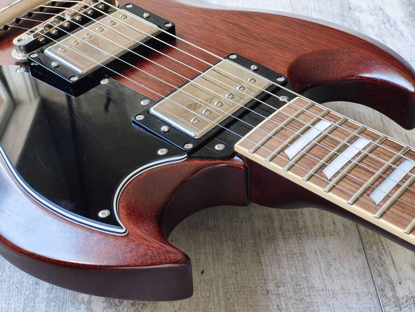 2017 Tokai "Premium Series" SG-215 Double Cutaway SG (Worn Brown)