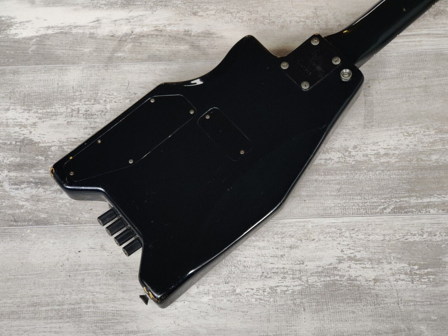 1986 Aria Pro II Japan Interceptor Headless Bass (Black)