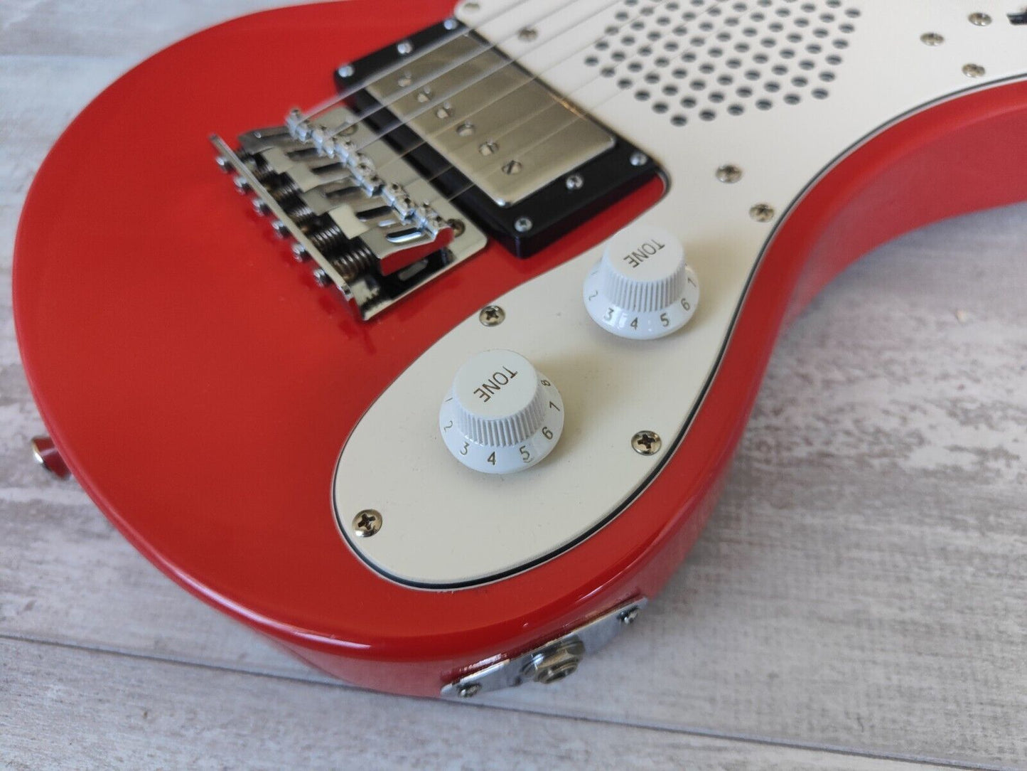 Marine Rider Japan Mini Mosrite Travel Guitar (Capri Orange)