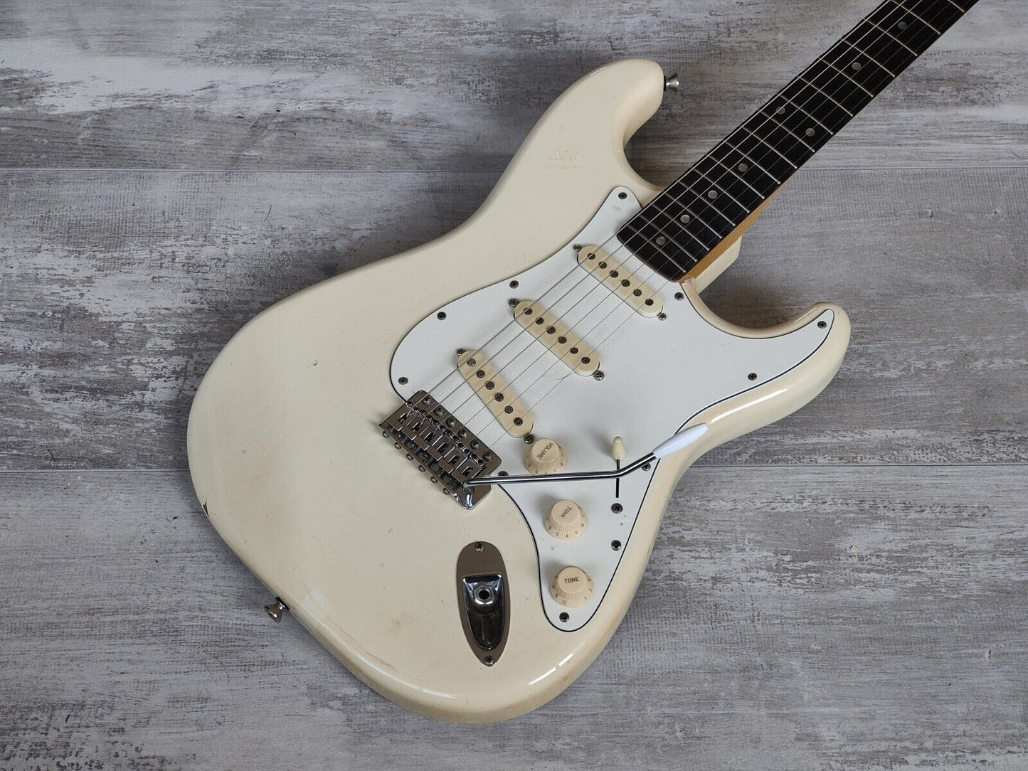 1985 Fender Japan ST72-65 Scalloped Stratocaster (Aged Olympic White)