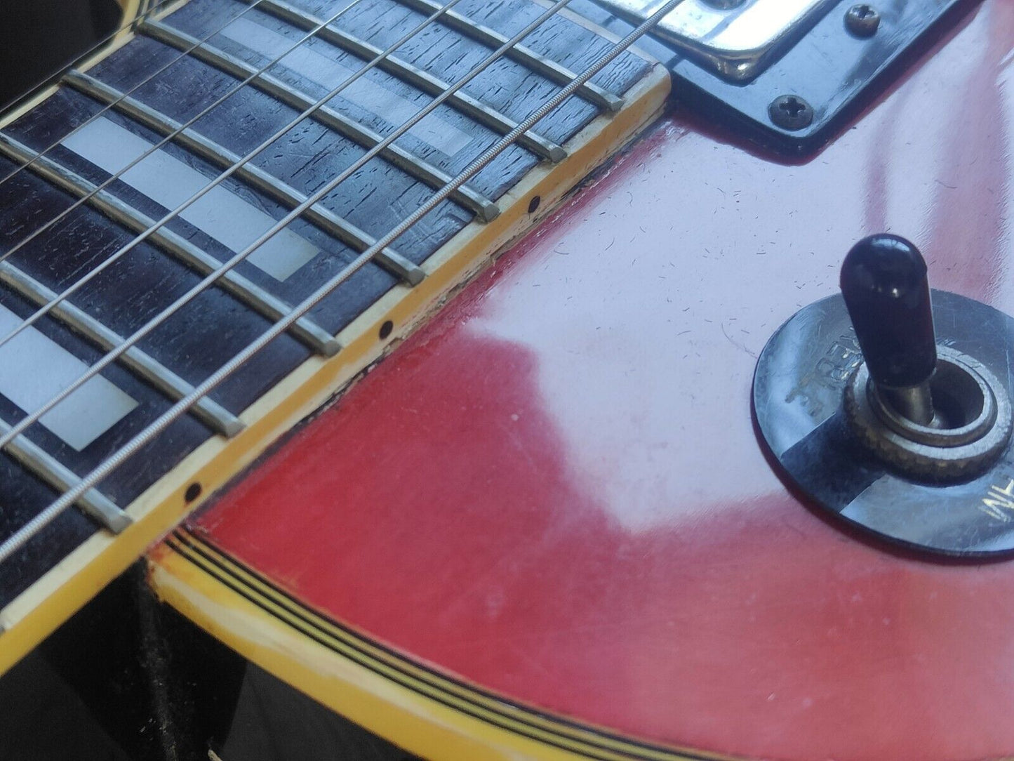 1976 Aria Pro II Japan Les Paul Custom (Transparent Red Top Refinish)