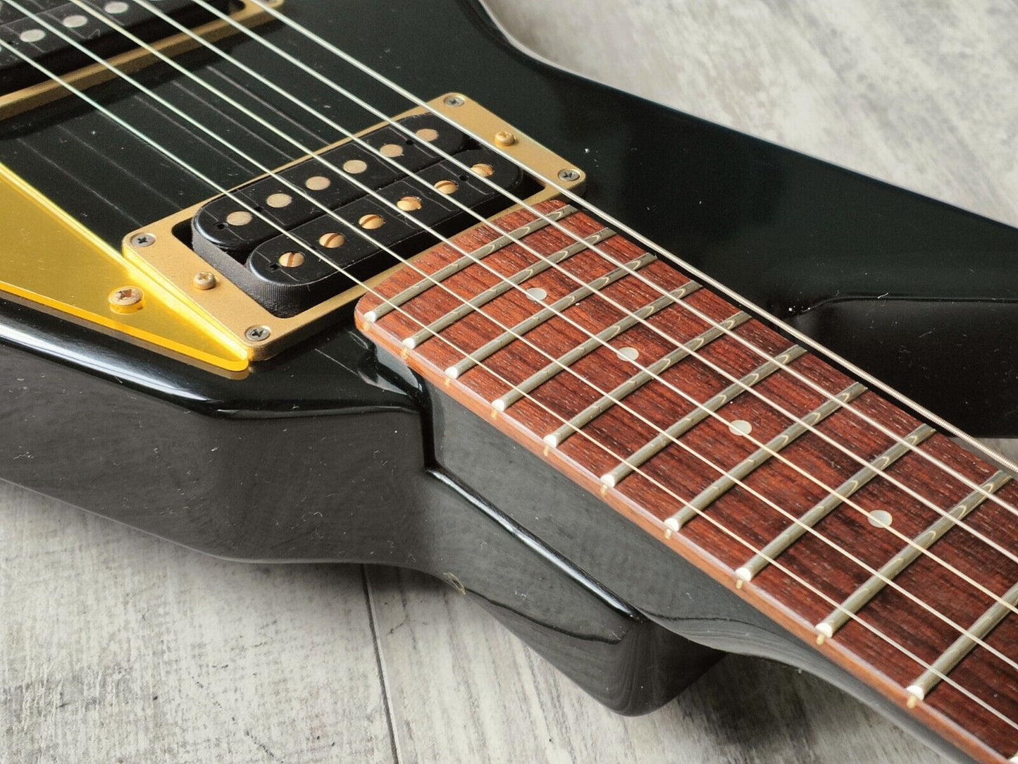 1984 Greco Japan GTZ65RB "Tusk" Rhoads V (Black & Gold)