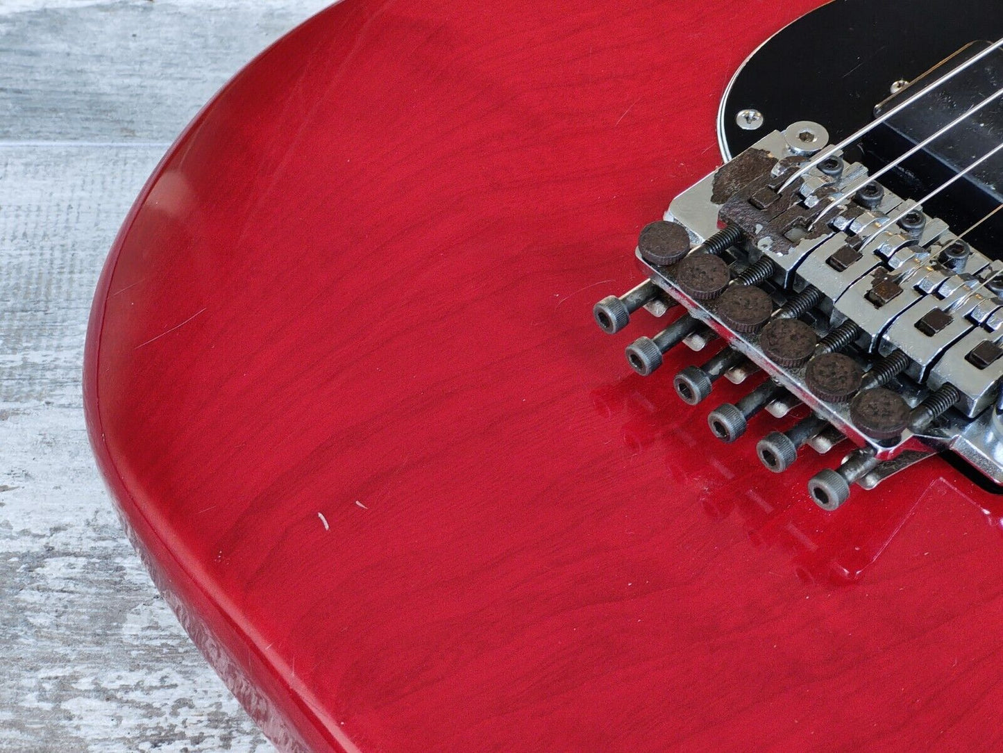 1990 Valley Arts Guitar M Series Deluxe Stratocaster w/EMG's (Transparent Red)