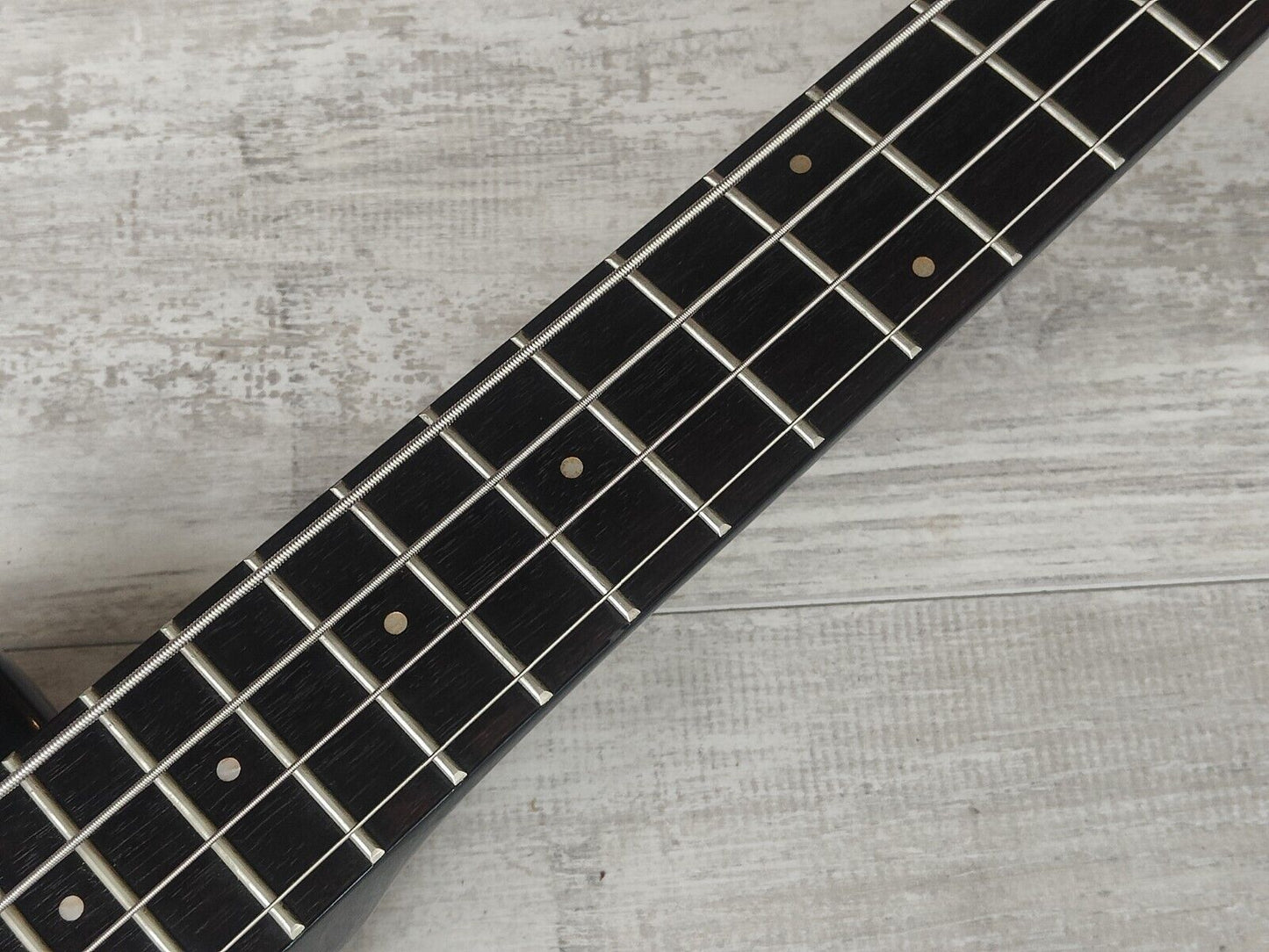 1986 Aria Pro II Japan Interceptor Headless Bass (Black)