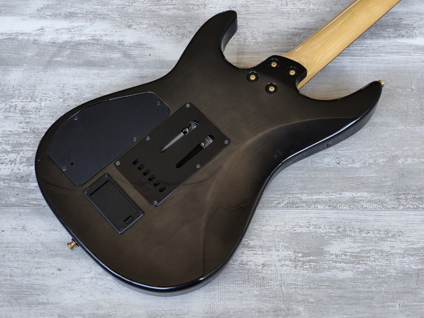 1995 Fernandes Japan FR-75S Revolver Superstrat w/Sustainer (Black Burst)