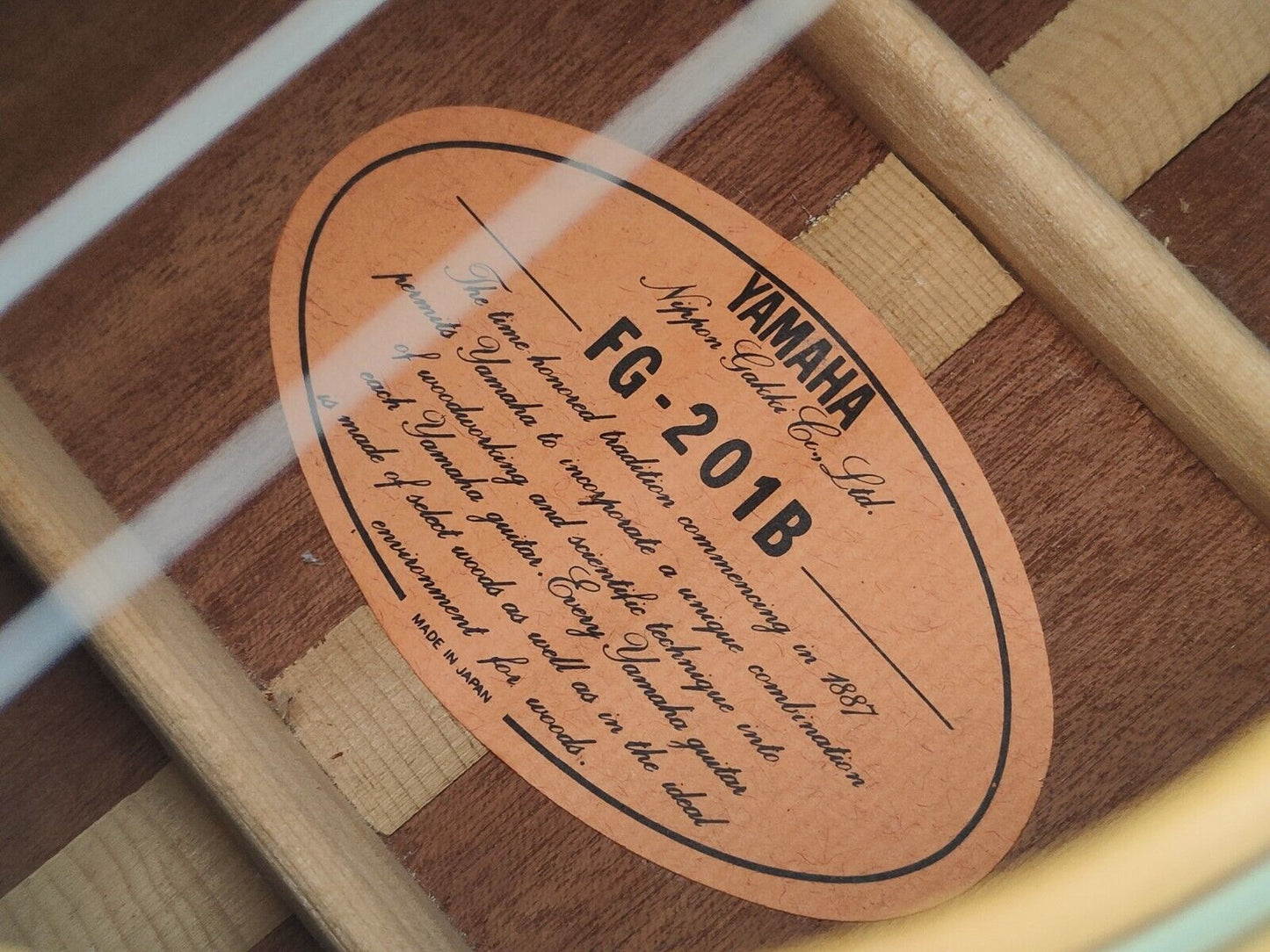 1978 Yamaha FG-201B Japanese Vintage Acoustic Guitar (Natural)