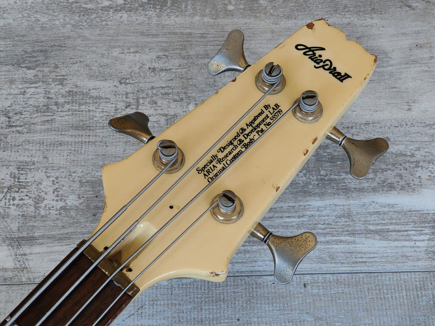 1984 Aria Pro II Japan SB Elite-I Electric Bass (Pearl White)