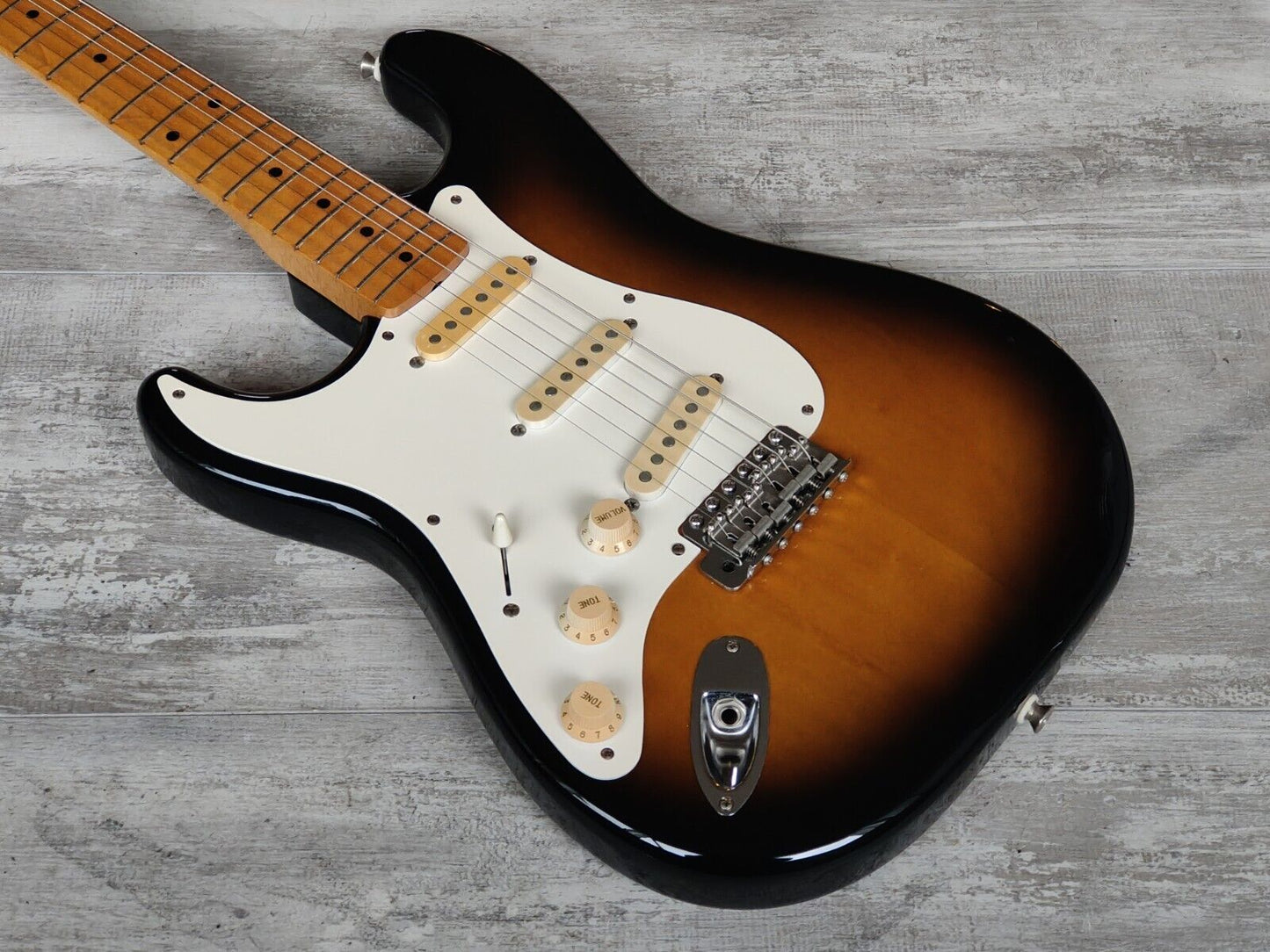 1995 Fender Japan ST57-65L LH Left Handed '57 Reissue Stratocaster (Sunburst)