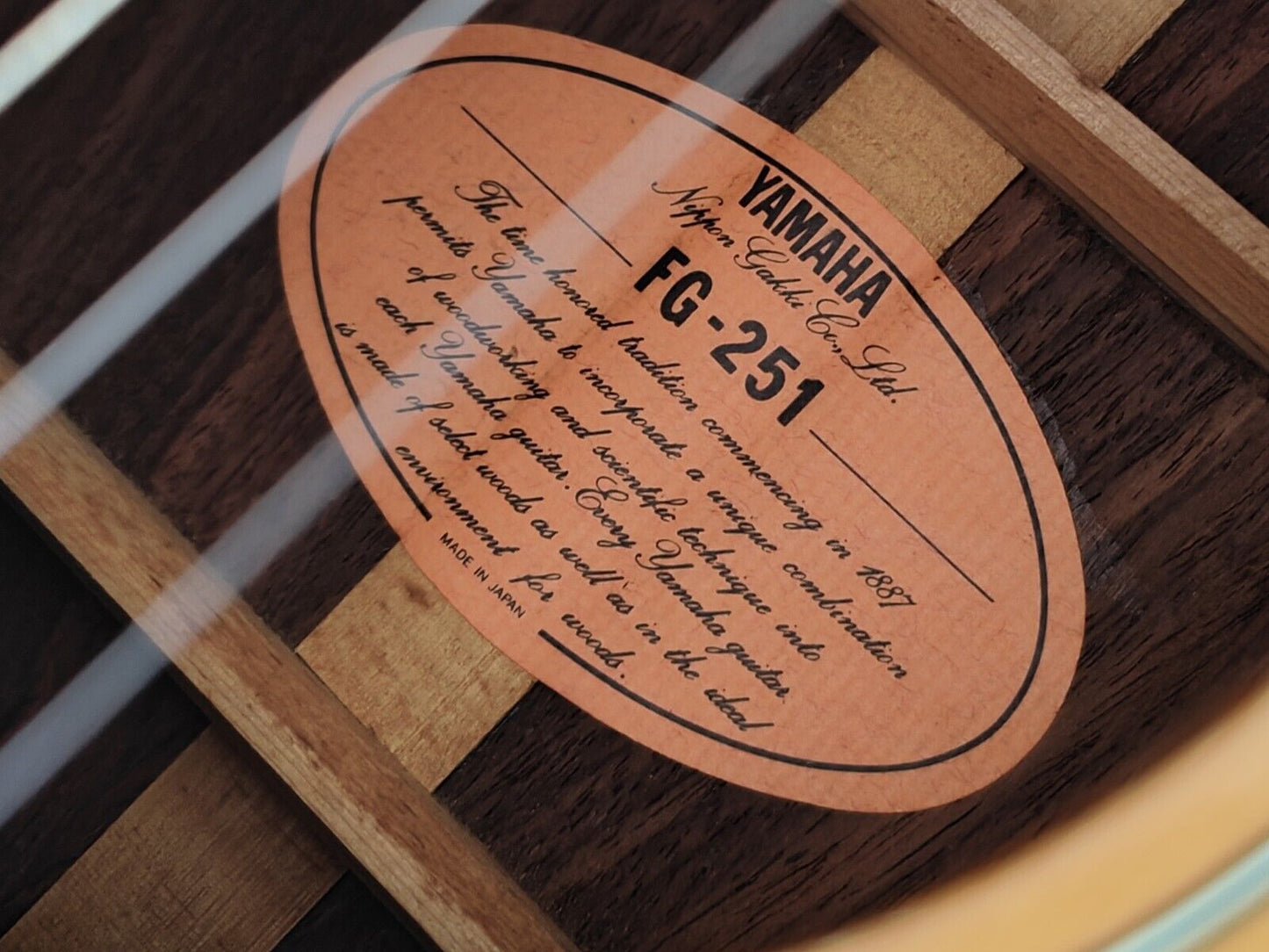 1980's Yamaha FG-251 Japanese Vintage Acoustic Guitar (Natural)