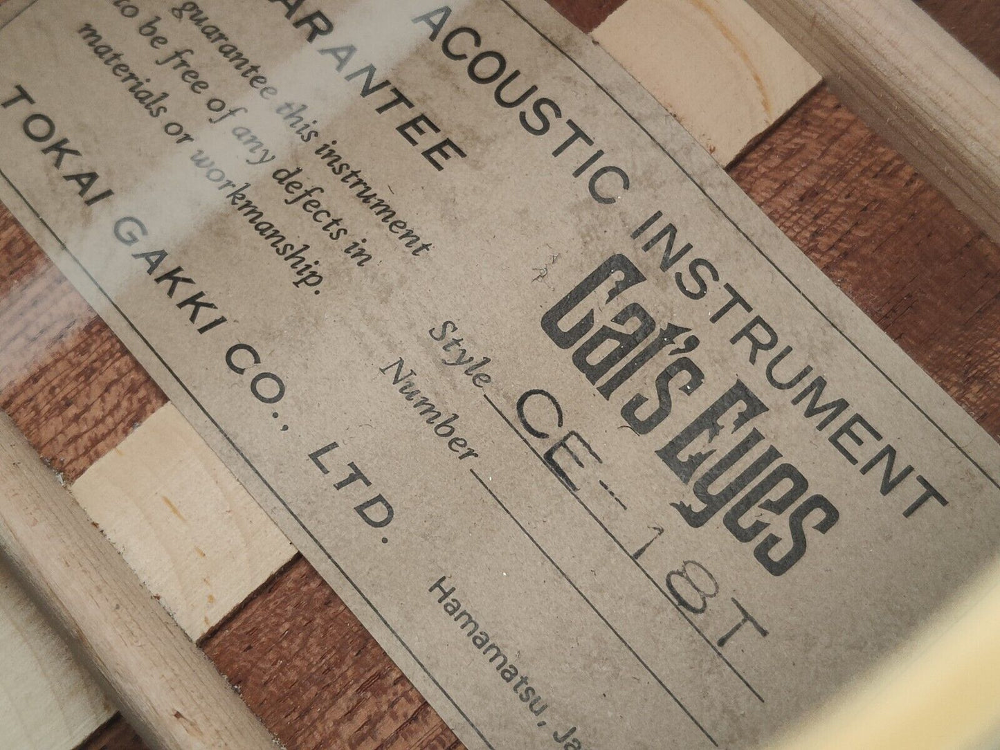 1990's Cat's Eyes (Tokai Japan) CE-18T Acoustic Guitar (Natural)