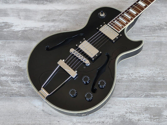 2007 Burny BLC-70 Semi Hollowbody Les Paul Custom (Black)