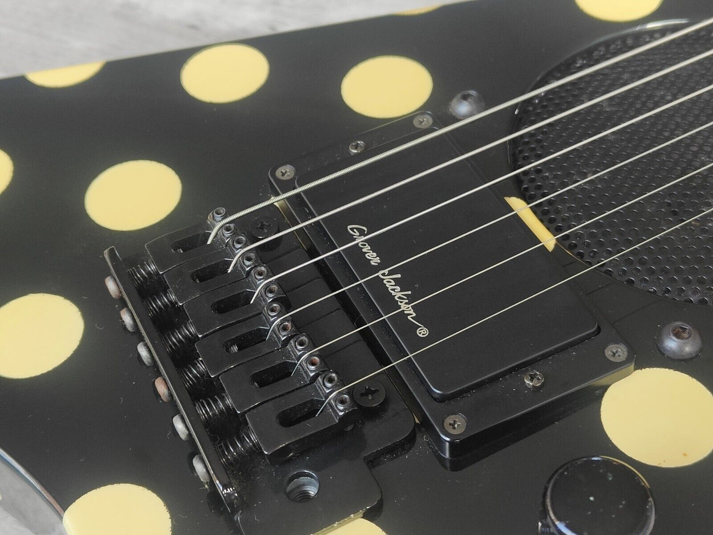 1996 Grover Jackson Japan Mini Rhoads Flying V w/Onboard Speaker/Amp (Polka Dot)