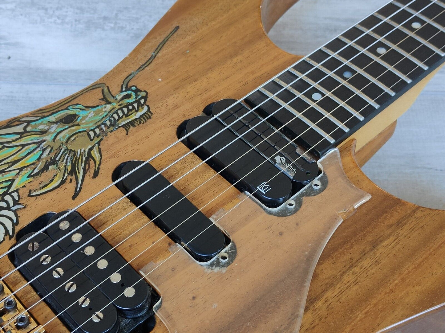 1994 Fernandes Japan FR-120S Revolver HSH Superstrat w/Sustainer (Natural)