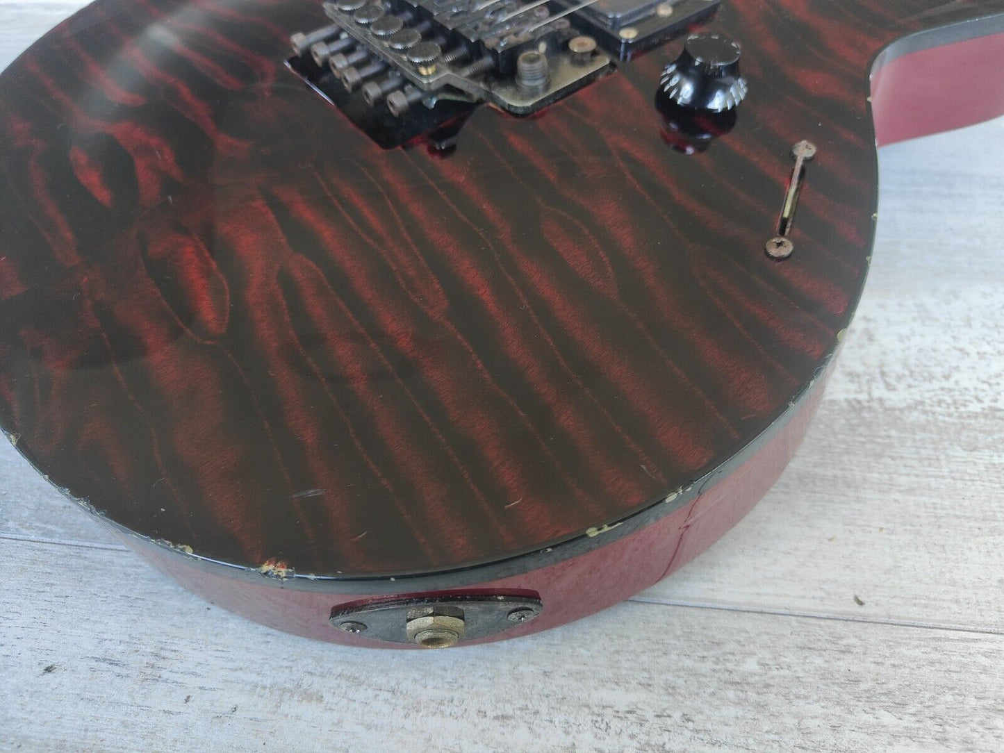 1990 ESP Japan Custom Order Eclipse Style HSS Single Cutaway Neckthrough (Red)