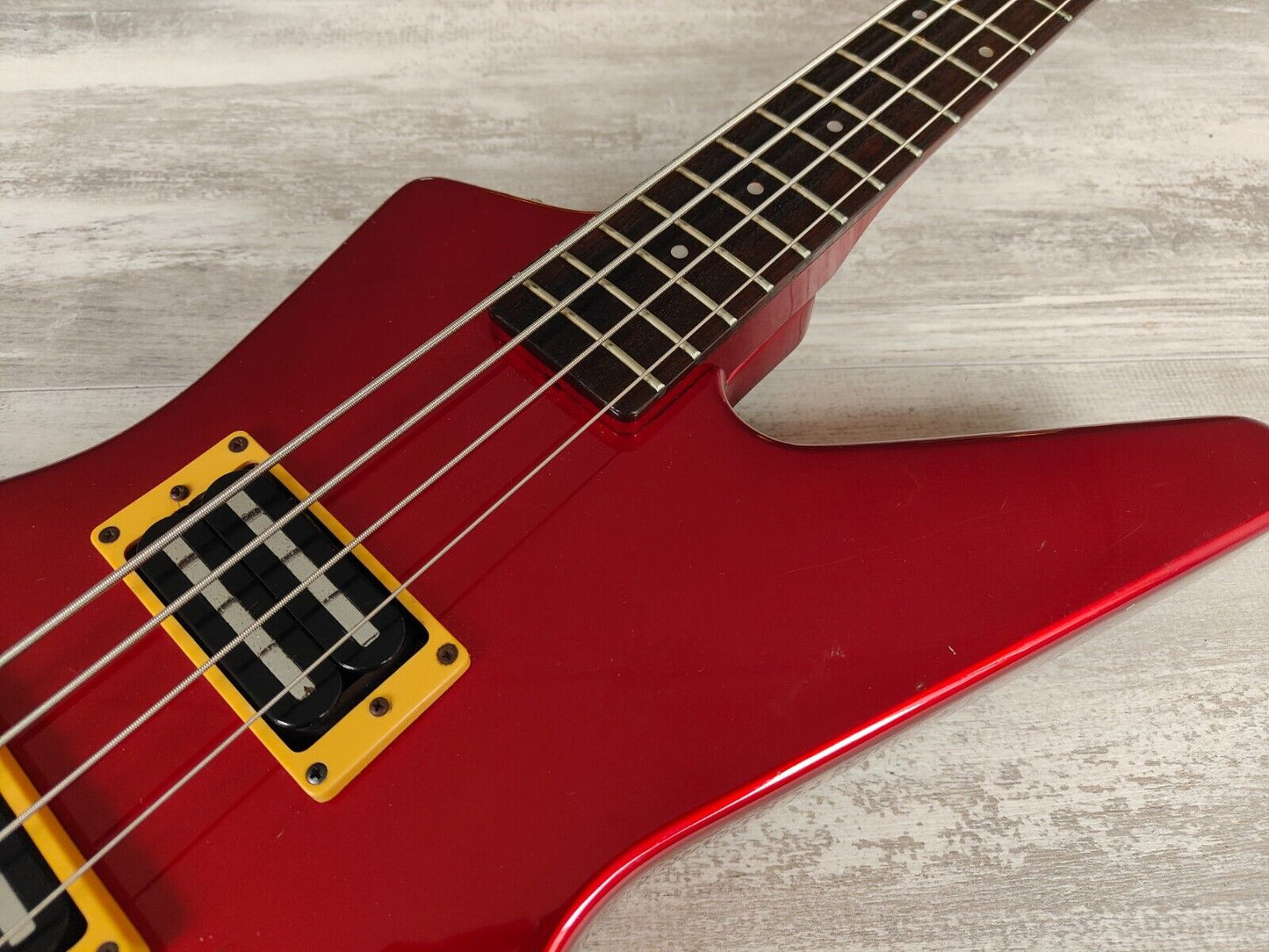 1980's Fernandes Japan BXB-55 Explorer Bass Guitar (Red)