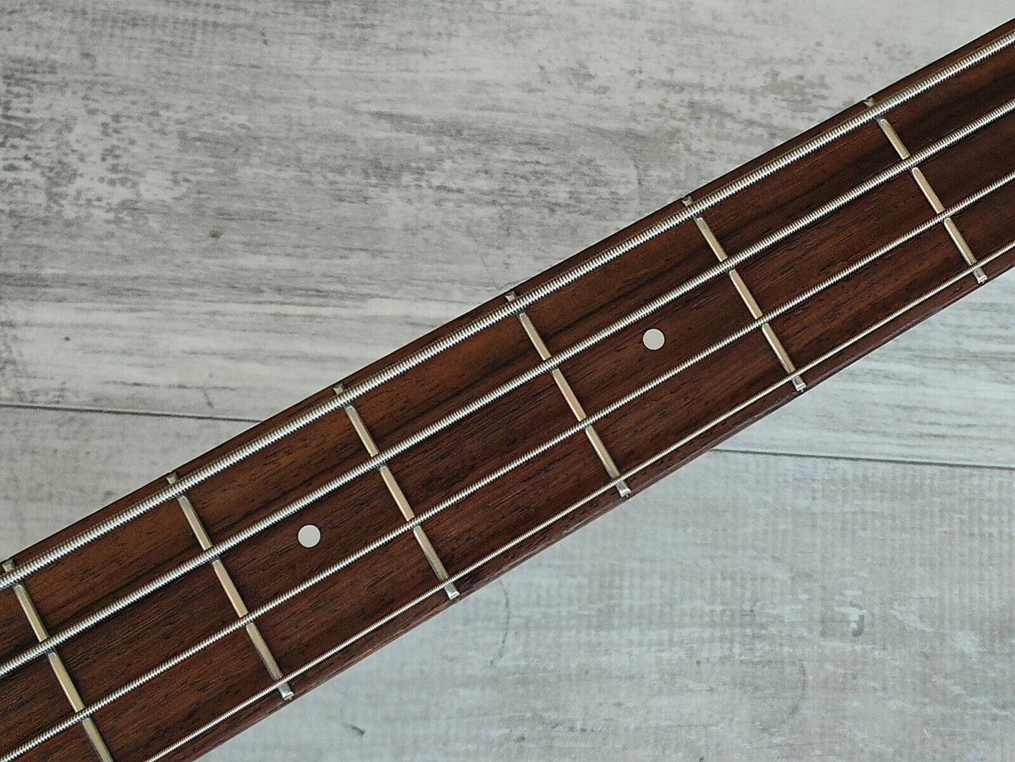 1990 Greco APB-1000 (Dan Armstrong/Ampeg) Lucite Double Cutaway Bass (Clear)