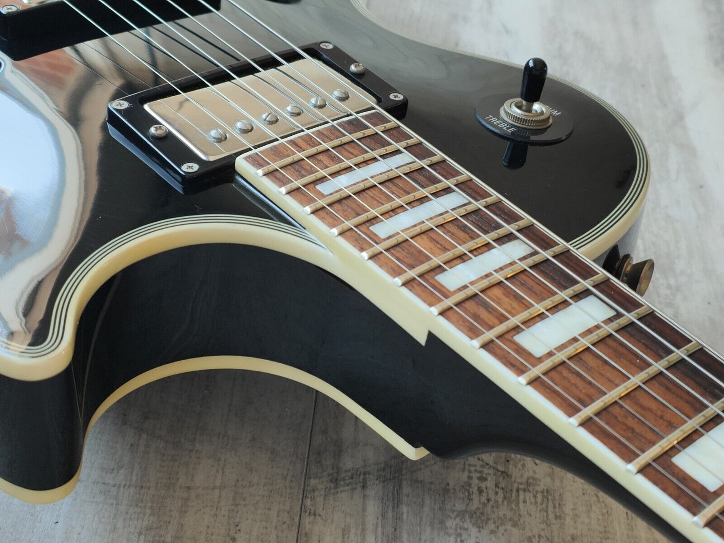 2007 Burny BLC-70 Semi Hollowbody Les Paul Custom (Black)