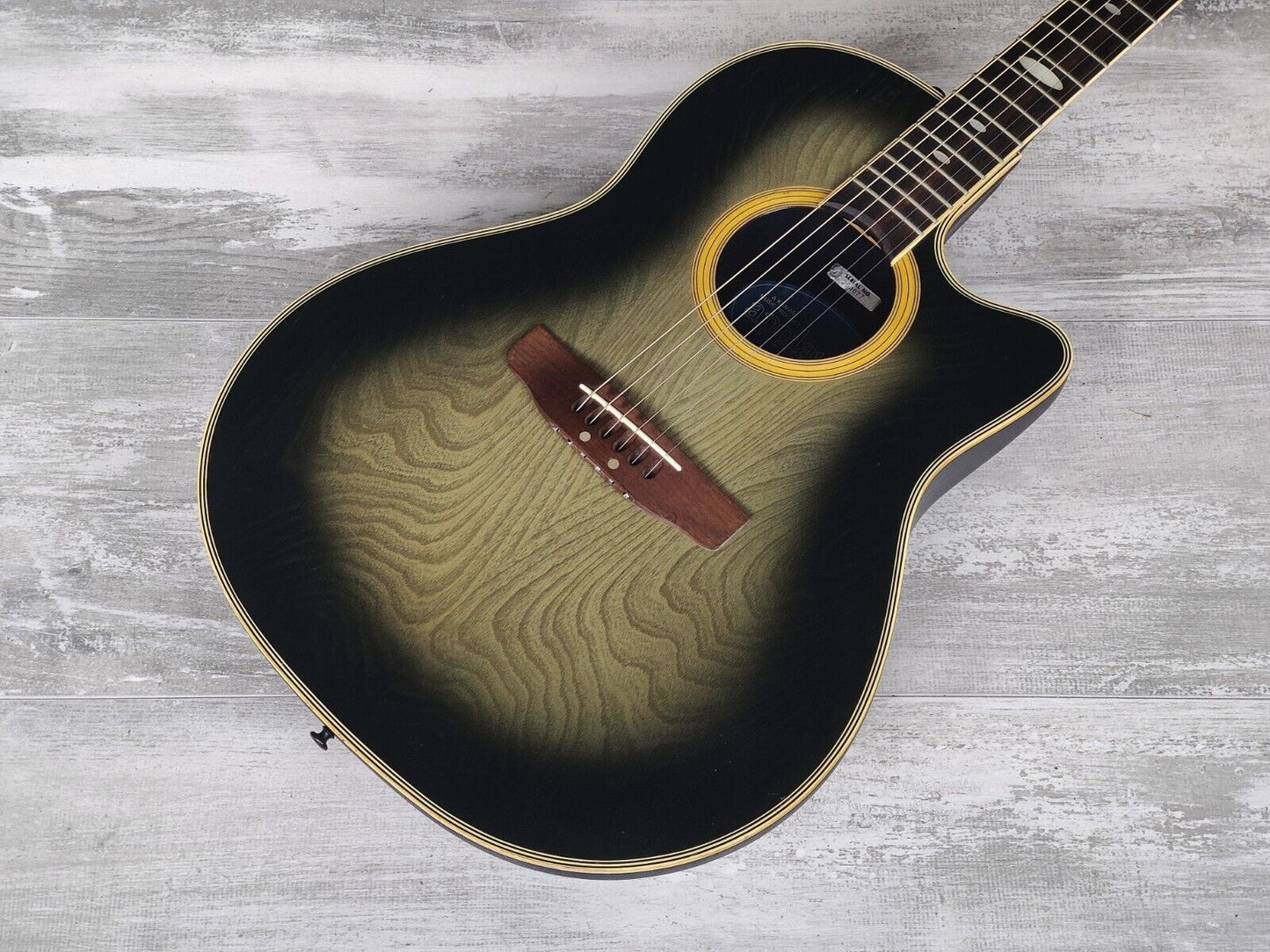 1990's Applause AE-38 Ovation Shaped Acoustic Guitar (Green Burst)