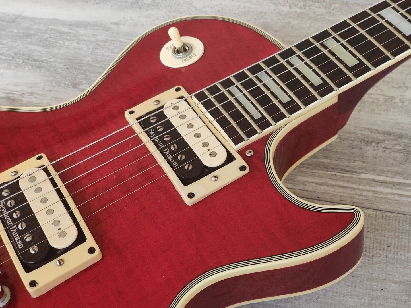 1987 Greco Japan EGC Custom Order Les Paul Custom (Flame Red)