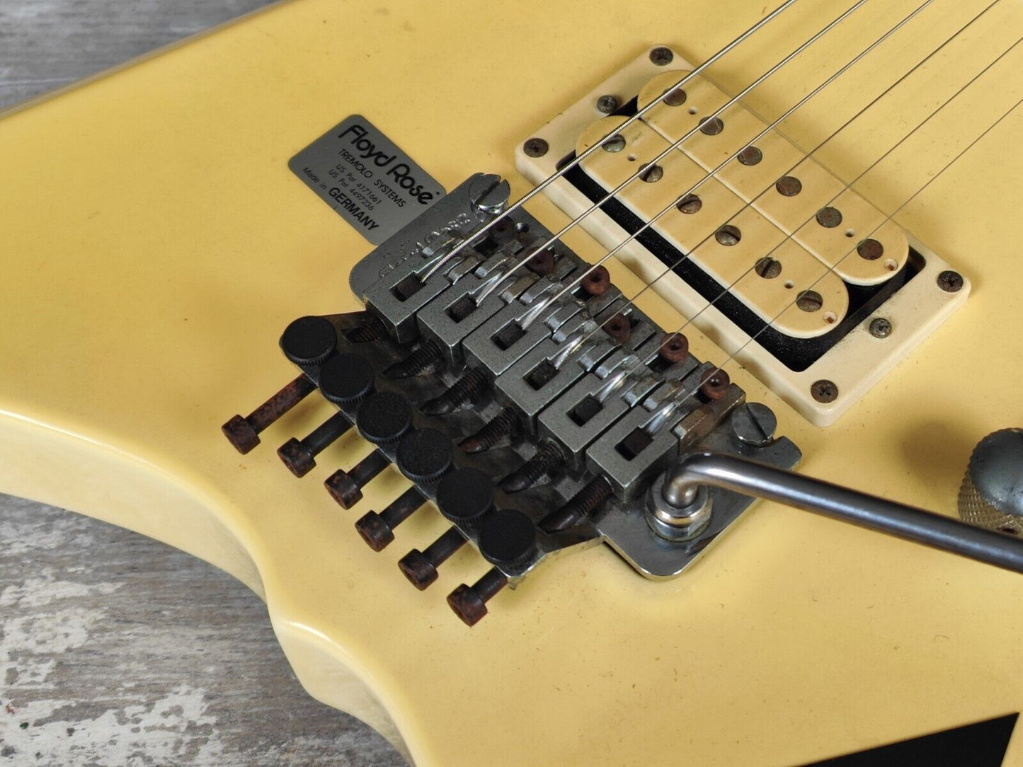1987 ZEP-II (by ESP Japan) FAZ-115 "Flying A" Takamizawa Model Guitar (White)