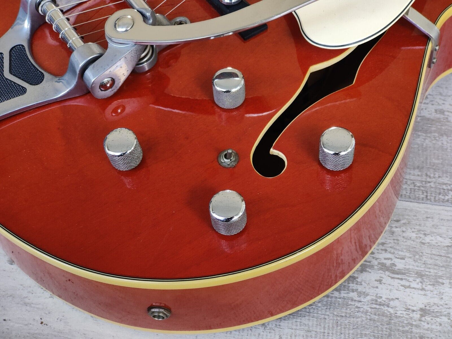 2002 Aria Pro II FA-80 Hollowbody Electric Guitar (Orange)