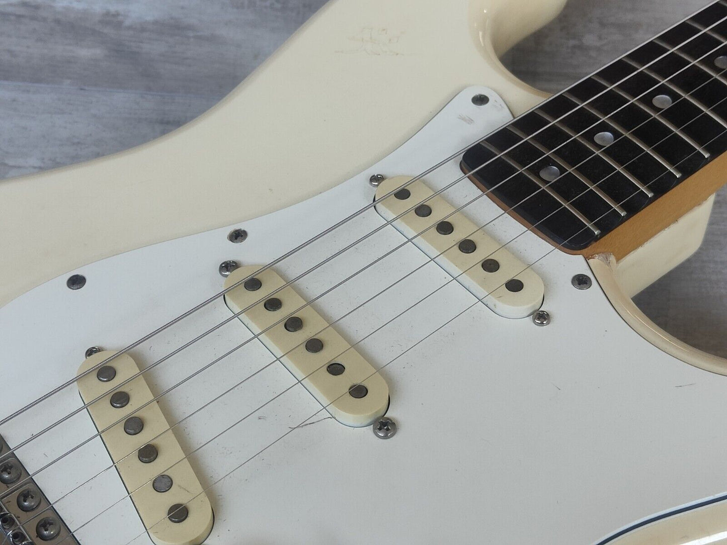 1985 Fender Japan ST72-65 Scalloped Stratocaster (Aged Olympic White)