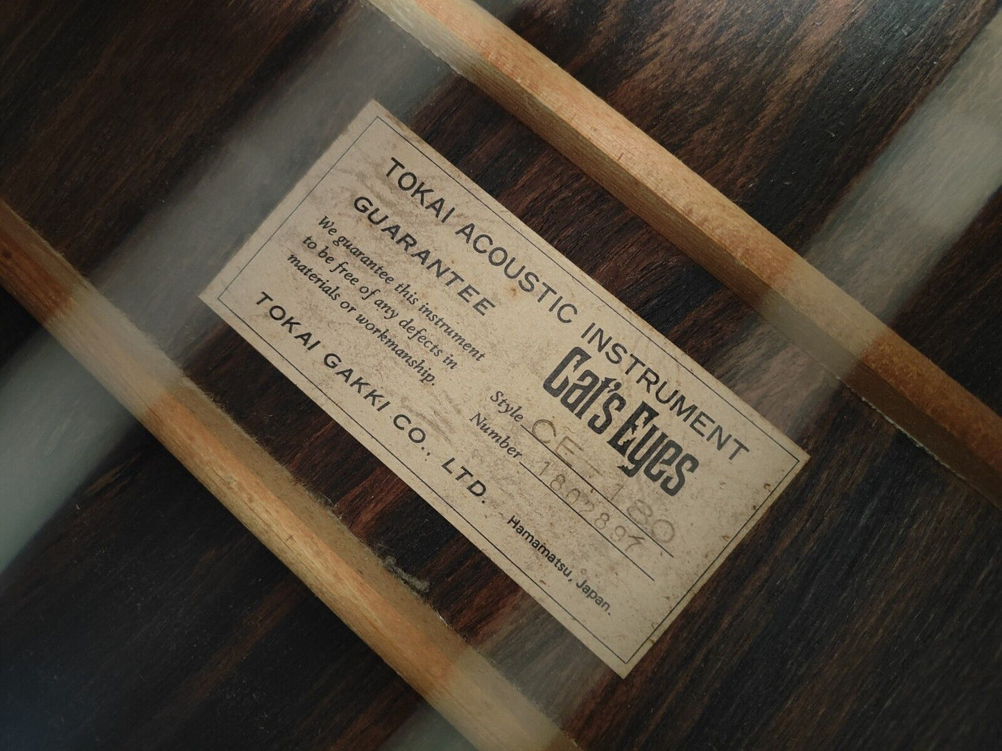 1980's Tokai Cat's Eyes CE-180 Vintage Acoustic Dreadnought Guitar (Natural)