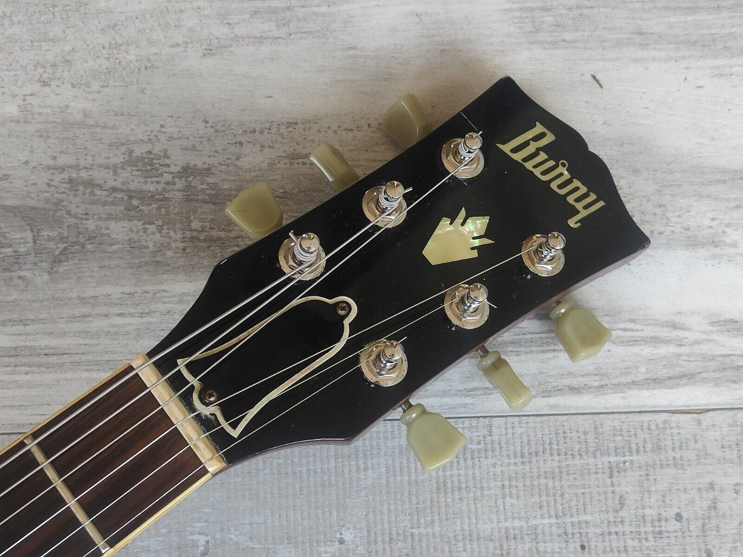 1988 Burny Japan RSA-70 Semi Hollowbody Electric Guitar (Cherry Red)